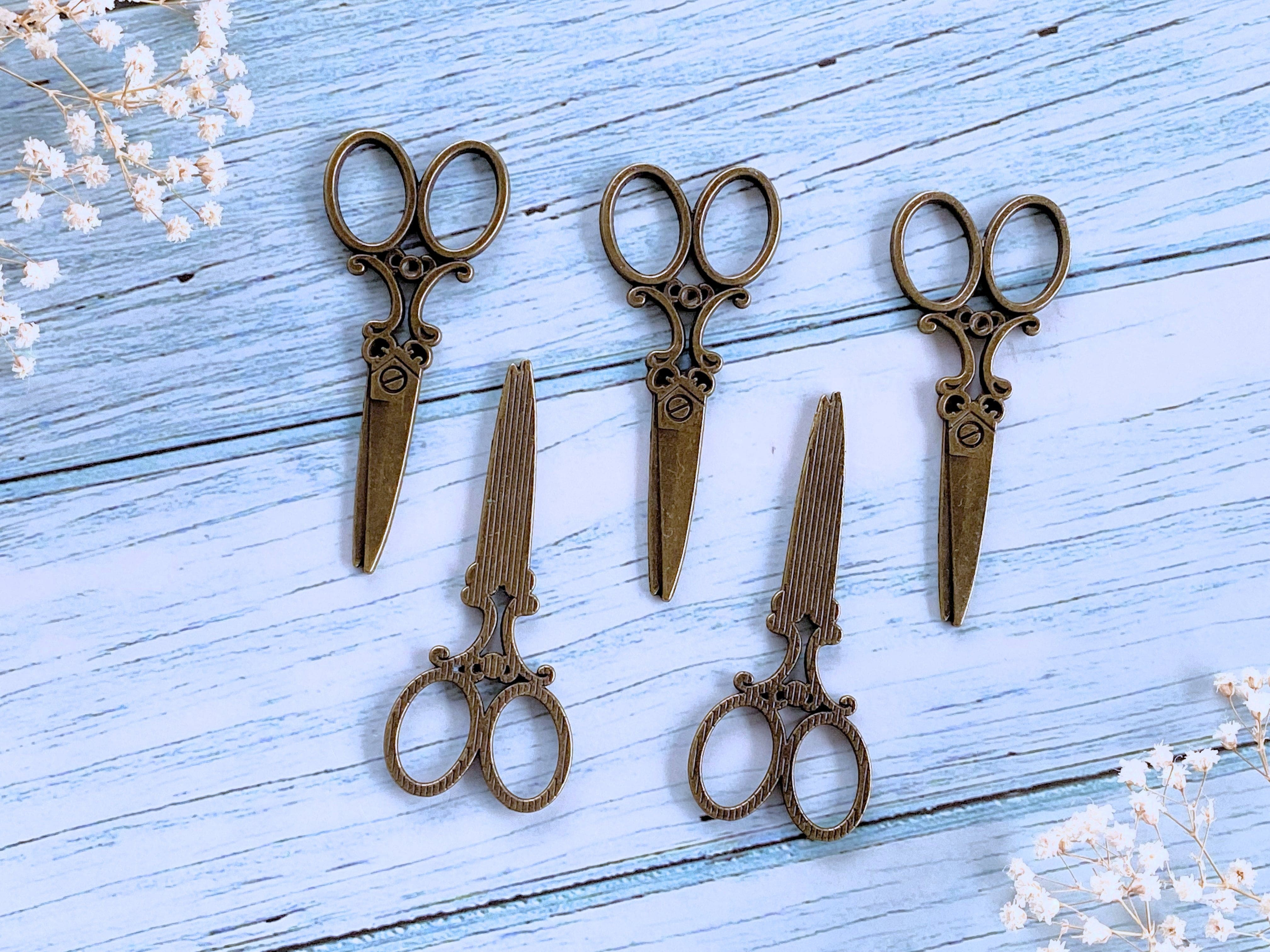 2pcs Vintage Scissors Decorative Components
