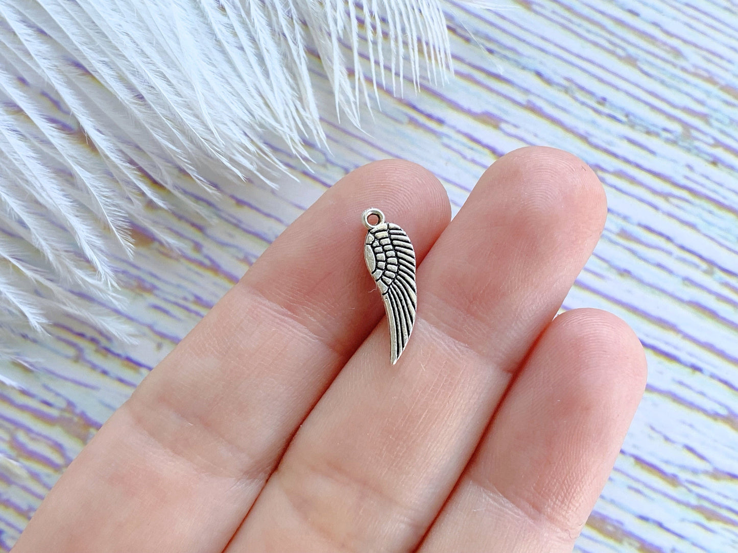 Charm Pendant 10pcs Miniature Feather Double Sided Charms Vialysa