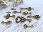 Charm Pendant 19pcs Set Steampunk Key Embellishments Vialysa