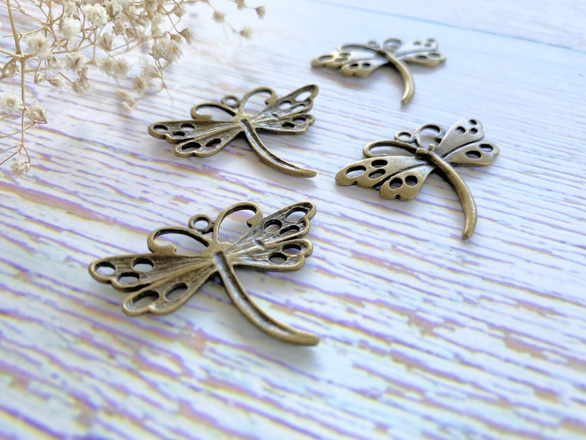Charm Pendant 2pcs Dragonfly Charms for Assemblage Work Vialysa