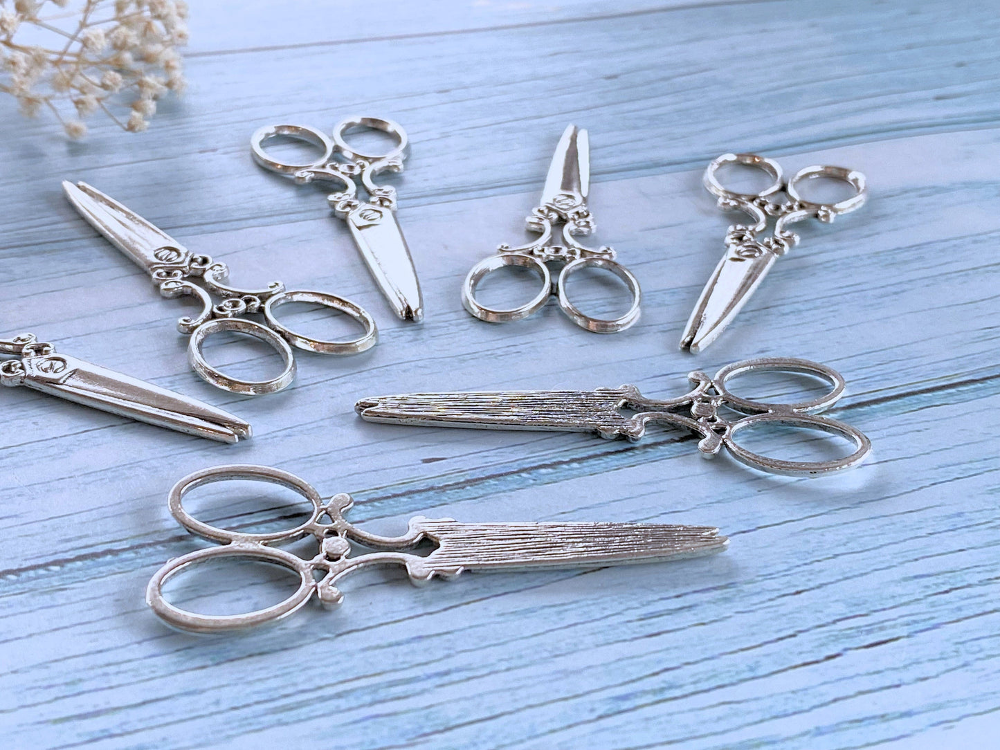 Charm Pendant 2pcs Silver Scissors Embellishments Charms Vialysa