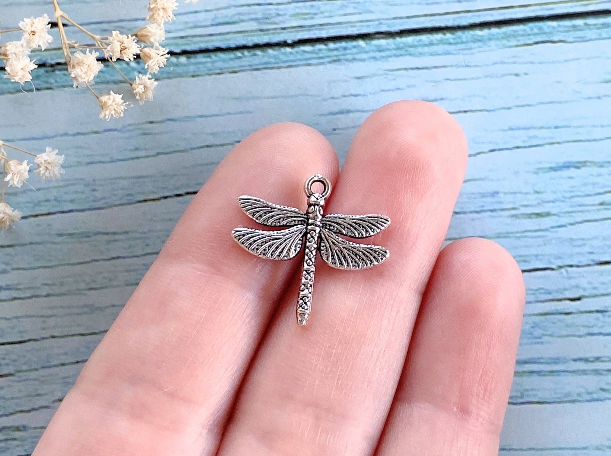 Charm Pendant 5pcs Vintage Dragonfly Components for Crafts Vialysa