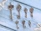 Charm Pendant 7pcs Set Steampunk Key Metal Embellishments Vialysa