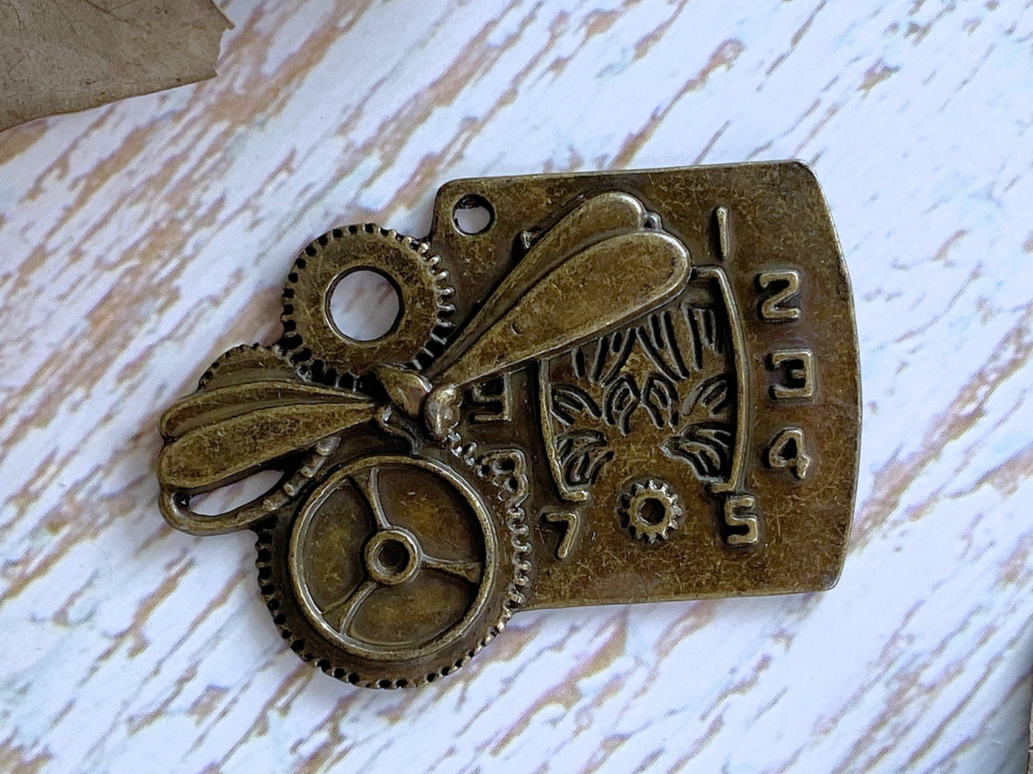 Charm Pendant Vintage Dragonfly Metal Clock Embellishment Vialysa