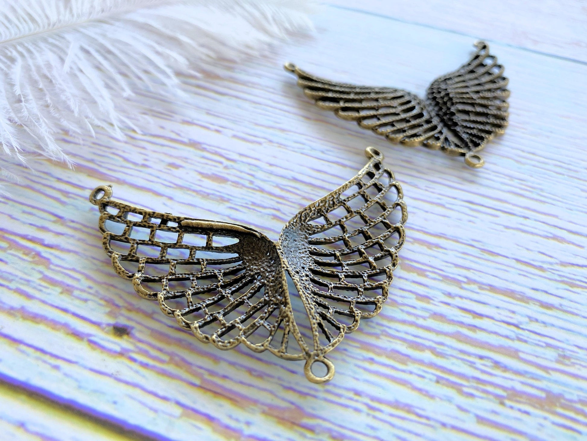 Charm Pendant Vintage Wings Charm Feather Embellishment Vialysa