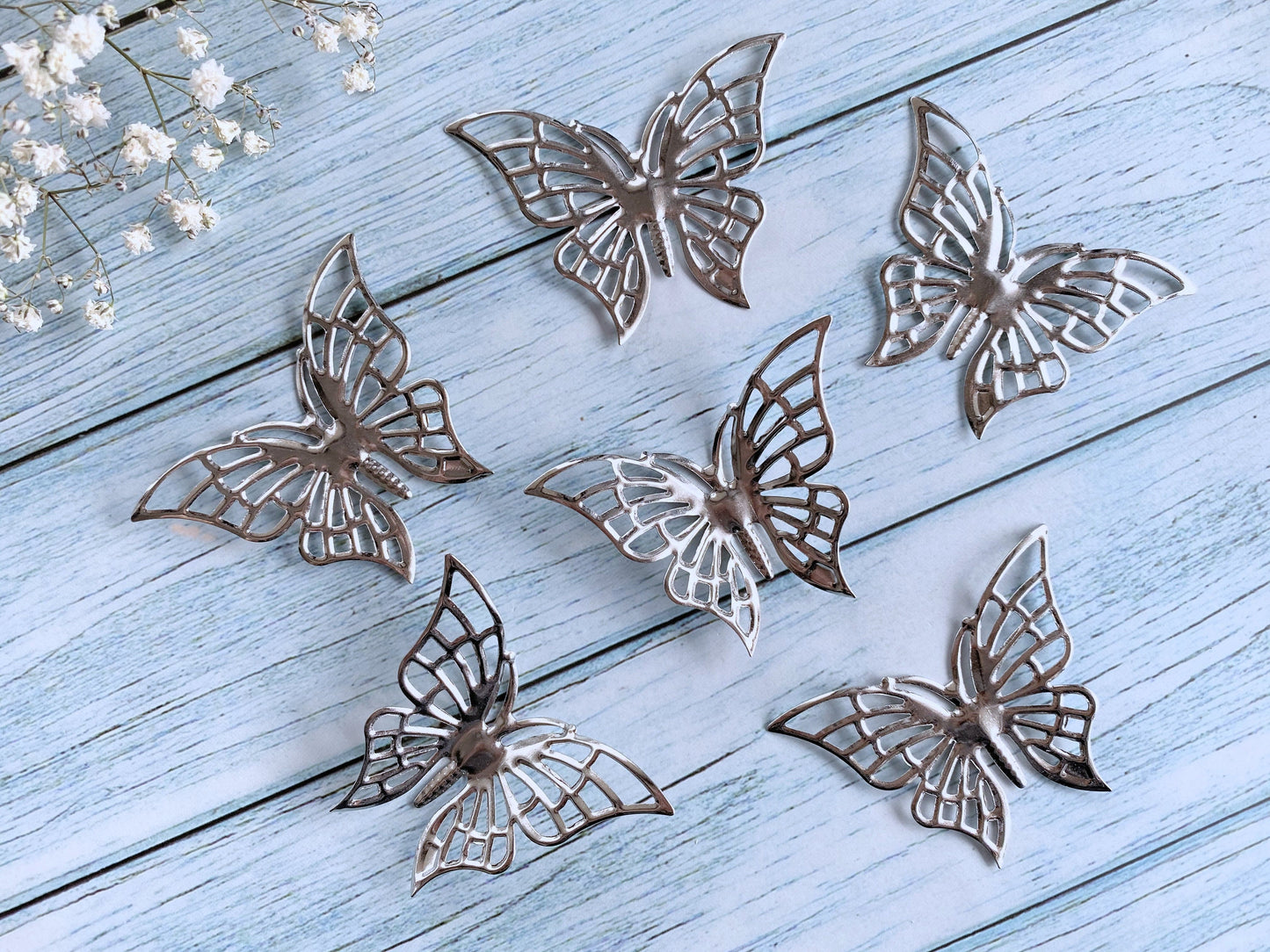 Filigree 2pcs Butterfly Jewelry Making Pendants Vialysa