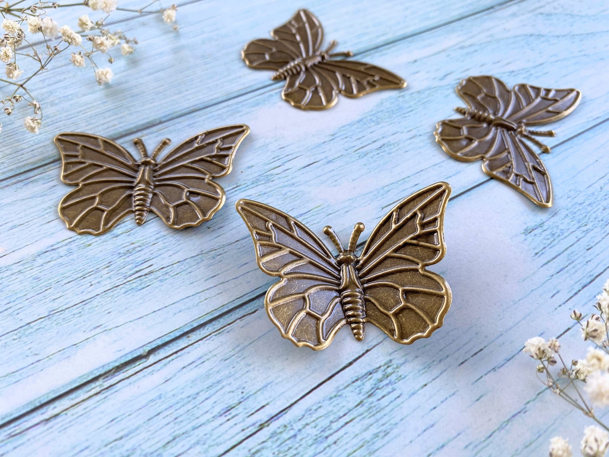 Filigree 2pcs Metal Butterfly DIY Crafts Embellishments Vialysa