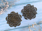 Filigree 3pcs Antique Bronze Filigree Carved Stampings Vialysa