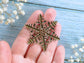 Filigree 3pcs Vintage Filigree Snowflake Stampings Vialysa