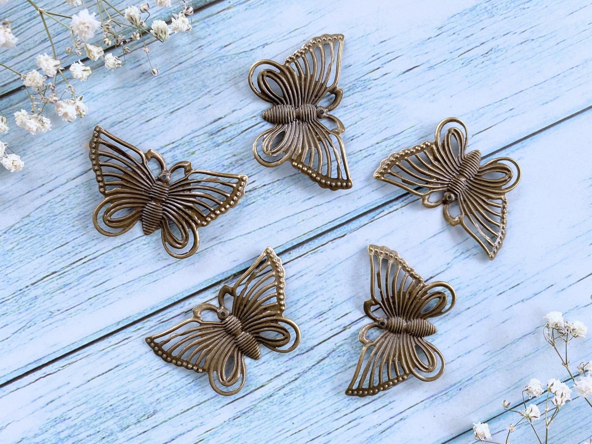 4pcs Butterfly Metal Scrapbook Embellishments