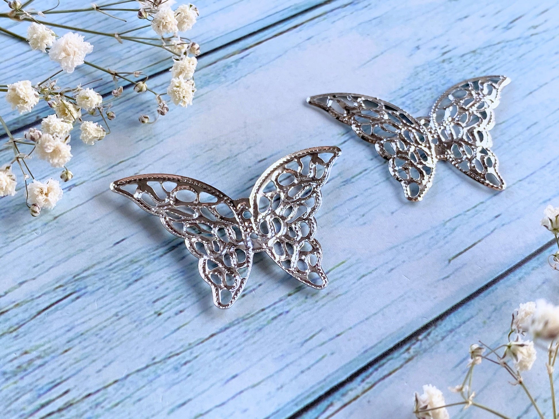 Butterfly Charms, Antique Silver Metal Pendants, 19x24mm, Lot Size 18, -  Jewelry Tool Box