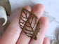 Filigree 6pcs Bronze Metal Leaves Double Sided Focals Vialysa