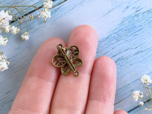 Filigree 6pcs Miniature Butterfly Charm Pendants Vialysa