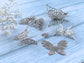 Filigree 6pcs Set Butterfly Filigree Silver Charm Pendants Vialysa